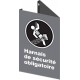 Affiche CSA «Harnais de sécurité obligatoire» en français: formats variés, matériaux divers, d’autres langues & options