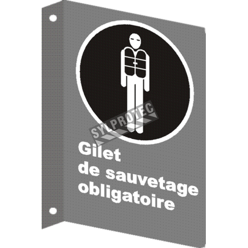 Affiche CSA «Gilet de sauvetage obligatoire» en français: langues, formats &amp; matériaux divers + options