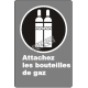 Affiche CSA «Attachez les bouteilles de gaz » de langue française: langues, formats & matériaux divers + options