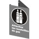 French CSA "Attach Gas Cylinder" sign in various sizes, shapes, materials & languages + optional features