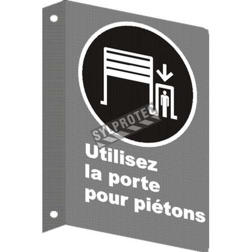 Affiche CSA « Utilisez la porte pour piétons » de langue française: langues, formats &amp; matériaux divers + options