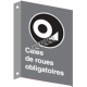 French CSA "Choked Wheels Mandatory" sign in various sizes, shapes, materials & languages + optional features