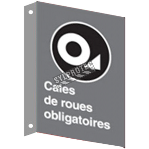 Affiche CSA «Cales de roues obligatoires» de langue française: langues, formats &amp; matériaux variés + options