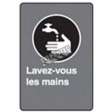 French CDN "Wash Your Hands" sign in various sizes, shapes, materials & languages + optional features