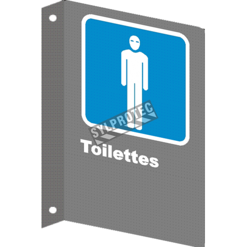 French CSA men &quot;Toilette&quot; sign in various sizes, shapes, materials &amp; languages + optional features