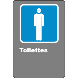 Affiche CSA « Toilette » pour homme de langue française: langues, formats & matériaux divers + options