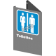 French CSA men and women "Toilette" sign in various sizes, shapes, materials & languages + optional features