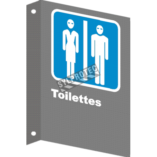 Affiche CSA «Toilette» pour homme et femme de langue française: langues, formats &amp; matériaux divers + options
