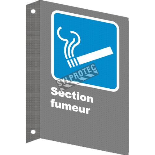 French CSA &quot;Smoking Area&quot; sign in various sizes, shapes, materials &amp; languages + optional features