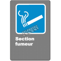 French CDN "Smoking Area" sign in various sizes, shapes, materials & languages + optional features