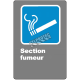 French CSA "Smoking Area" sign in various sizes, shapes, materials & languages + optional features