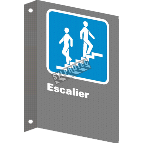 French CSA &quot;Stairs&quot; sign in various sizes, shapes, materials &amp; languages + optional features
