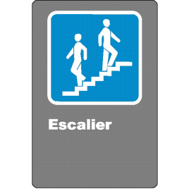 Affiche CSA « Escalier» de langue française: formats variés, matériaux divers, d’autres langues & options
