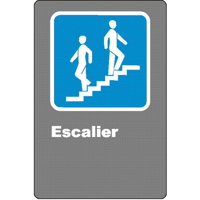 French CSA "Stairs" sign in various sizes, shapes, materials & languages + optional features