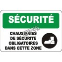 Affiche OSHA «Sécurité Chaussures de sécurité obligatoires dans cette zone»: langues, options, formats & matériaux variés