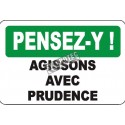Affiche OSHA «Pensez-y! Agissons avec prudence» en français: langues, options, formats & matériaux variés