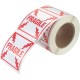 Label "FRAGILE" 4 in. x 4 in., roll 500. Allows you to pay attention to the package during shipping. 