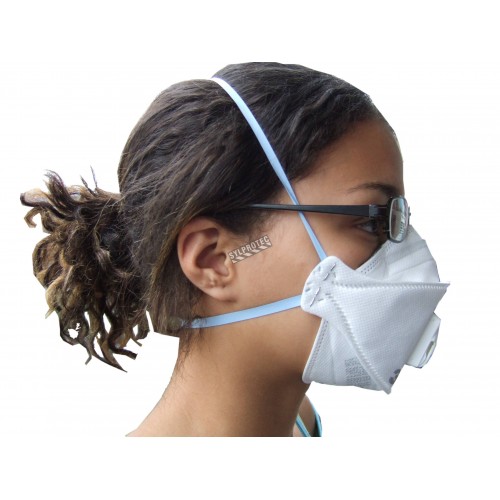 Masque de protection respiratoire 9211+ avec valve de 3M, N95. Efficace contre les particules solides et liquides sans huile.