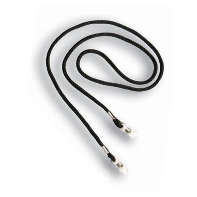 Black nylon rope for safety glasses fit to many models of glasses.