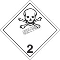 Poison gas, class 2.3, placard, 10-3/4 in X 10-3/4 in. Use in the transportation of hazardous materials