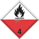 Spontaneously combustible materials, class 4, placard, 10-3/4 in X 10-3/4 in.