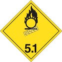 Oxydants classe 5.1, placard, 10-3/4 po X 10-3/4 po. Pour le transport des matières dangereuses.