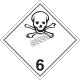 Matières toxiques, classe 6, placard, 10 3/4 po x 10 3/4 po., Pour le transport des matières dangereuses.