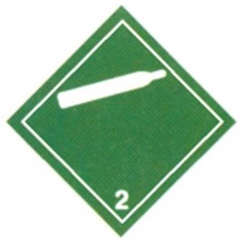 Non-Flammable Gas, class 2, placard, 10-3/4 in X 10-3/4 in. Use in the transportation of hazardous materials.