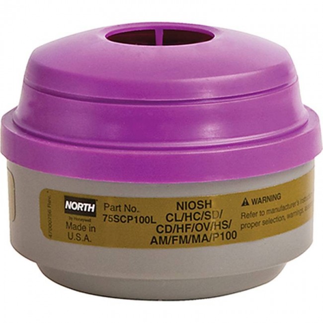 North NIOSH approved P100 filter and multigas for half and full facepiece respirators series 5400, 7600 & 7700