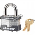MasterLock black laminated steel padlock, keyed alike, 3KA model.