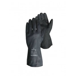 Superior Chemstop® heavy duty black neoprene gloves, 12 inches long, 30 mils thick.