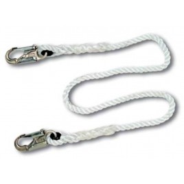 North 5/8 in by 4 feet nylon rope lanyard for fall restraint without energy absorber, 2 standard carabiners (snap hooks).