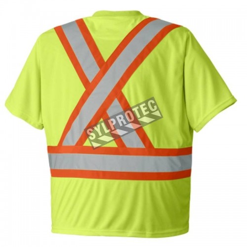 Orange traffic polyester t-shirt, CSA Z96-09, class 2 level 2