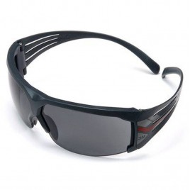 Lunette de sécurité SecureFit SF602FGAF pour protection oculaire de 3M. Lentille grise antibuée avec monture grise et rouge