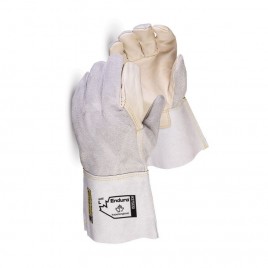 11 in long side-split & full grain leather welding glove with wing thumb & leather-welts. 