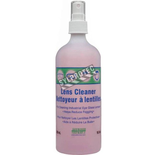 Anti-fog and anti-static lens cleaning solution, 500 ml.