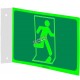 Affiche Sortie pictogramme photoluminescent running man sans flèche choix formats matériaux et formes