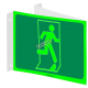 Affiche Sortie pictogramme photoluminescent running man sans flèche choix formats matériaux et formes