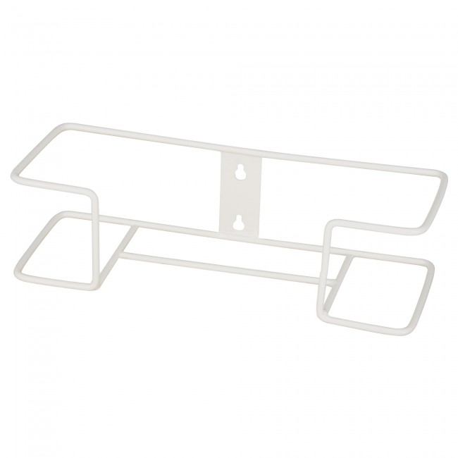 Clear acrylic glove box holder with 2 vertical bins, for wall mounting or table mounting.