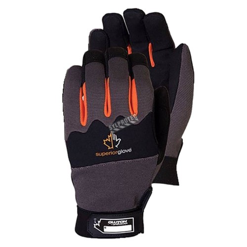 Superior Clutch Gear® micro-suede, nylon & neoprene water-repellent gloves for mechanics. Size: X-small (6) to XX-large (11).