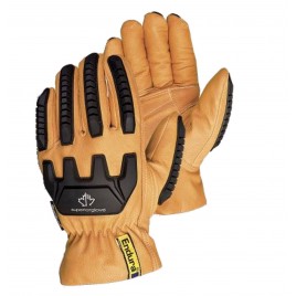  Impact-resistant goatskin leather driver gloves lined with Kevlar® and Thinsulate, sold by pair