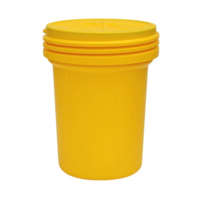 Medium oil-only spill kit for oil-based fluids, 30 US gallons (114 L), overpacked in drum with screw lid.