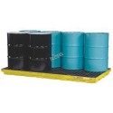 Drum accumulation center for spill control, fits 8 drums, capacity 98 US gallons (370 liters).