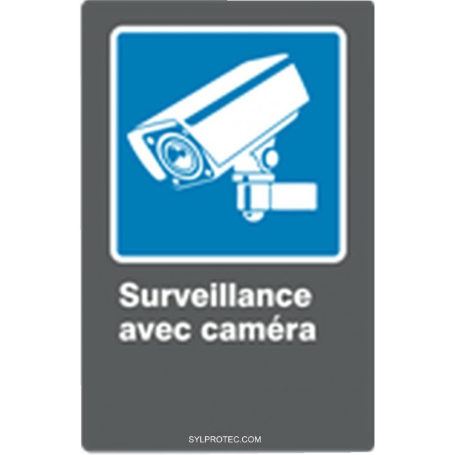 Affiche CDN «Surveillance avec caméra» de langue française: formats variés, matériaux divers, d’autres langues & options