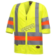 High-visibility shirt for roadwork flaggers, compliant with new Transports Québec regulation. 