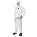 White disposable antistatic coveralls, type 5 sold by unit