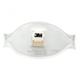 Masque respiratoire N95 avec valve de 3M. Efficace contre particules solides & liquides sans huile. Vendu par boite de 10 unités