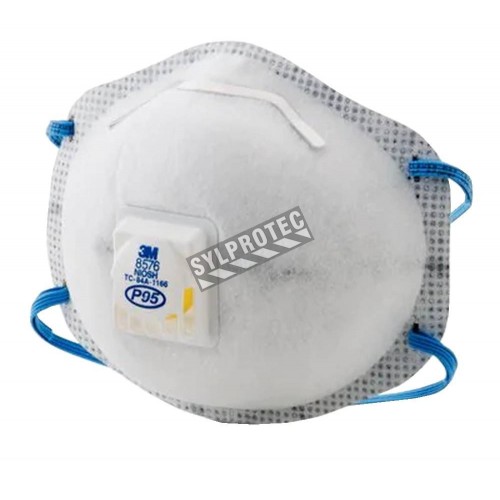 8576 3M P95 respirator with a Cool Flow™ valve for protection from oil based particles &amp; acid gases. Sold per box, 10 units/box.