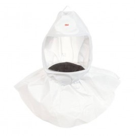 3M white polypropylene S-series spare hooded facepiece compatible with RS950 head harness for respiratory protection. One size.