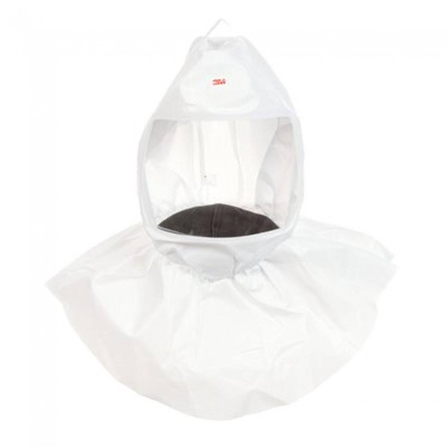3M white polypropylene S-series spare hooded facepiece compatible with RS950 head harness for respiratory protection. One size.